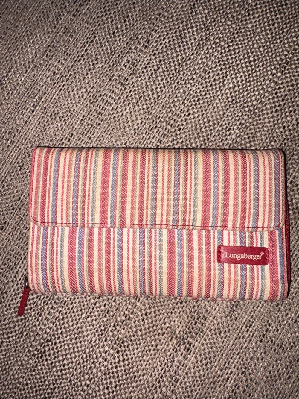 VINTAGE Longaberger long striped wallet